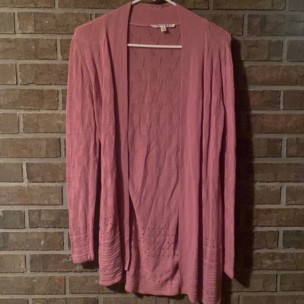 Dusty Rose lightweight open cardigan by Cyrus size small